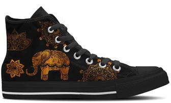 Indian Elephant High Top Canvas Shoes - Monsterry AU