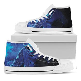 Industrial Welder Print White High Top Shoes - Monsterry AU
