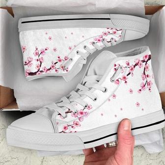 Japanese Sakura Cherry Blossom High Top Shoes Floral, Sneakers For Adults, High Top Shoes, Converse | Favorety CA