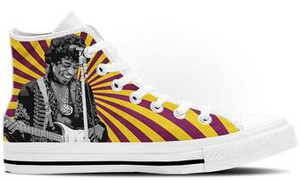 Jimi Hendrix High Tops Canvas Shoes - Monsterry