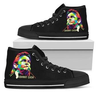 Johnny Cash Sneakers High Top Shoes For Music Fan High Top Shoes | Favorety