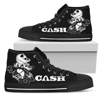 Johnny Cash Sneakers Jack Skellington High Top Shoes Music Fan High Top Shoes | Favorety UK