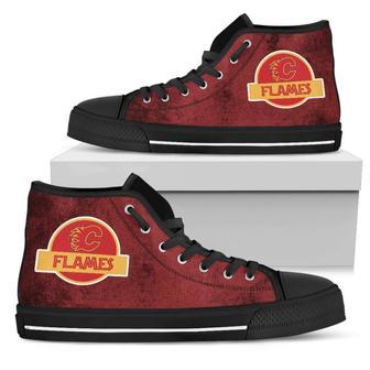 Jurassic Park Calgary Flames High Top Shoes | Favorety AU