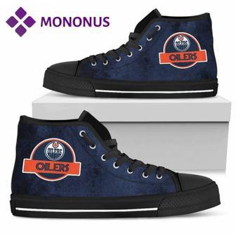 Jurassic Park Edmonton Oilers High Top Shoes Black | Favorety DE