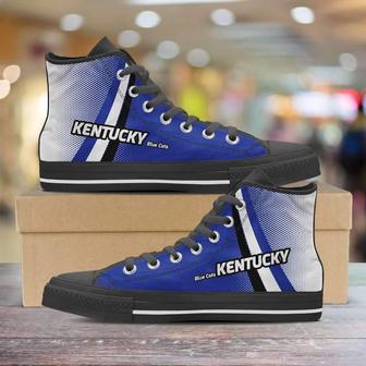 Kentucky Blue Cats Canvas High Top Shoes - Monsterry CA