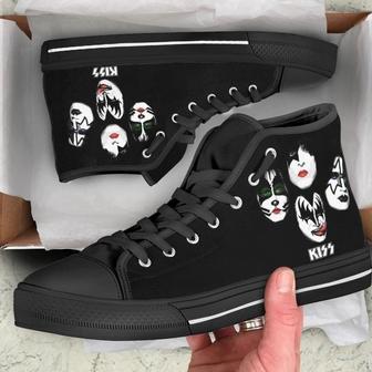 Kiss Rock Band Sneakers High Top Shoes For Music Fan Canvas High Top Shoes - Monsterry AU
