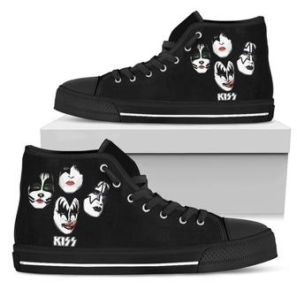 Kiss Rock Band Sneakers High Top Shoes For Music Fan High Top Shoes - Monsterry