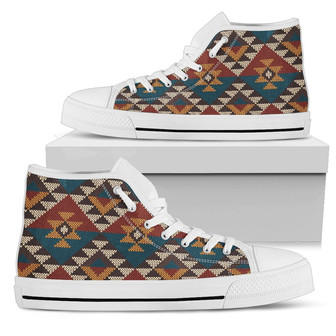 Knit Aztec Tribal Men High Top Shoes - Monsterry