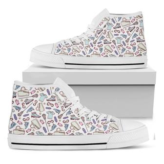 Lacrosse Sport Pattern Print White High Top Shoes - Monsterry AU