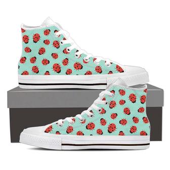 Lady Bug Pattern High Top Shoes Sneakers - Monsterry
