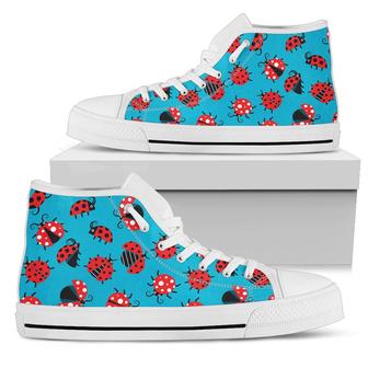 Ladybug Action Print Pattern Women High Top Shoes - Monsterry UK