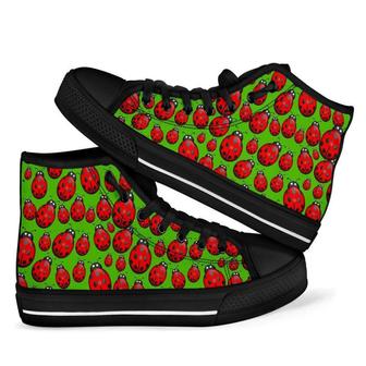 Ladybug Print Pattern Men Women's High Top Shoes - Monsterry AU