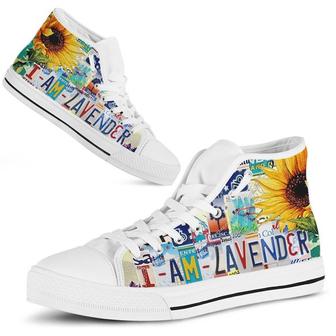 Lavender License Plate High Top Shoes - Monsterry