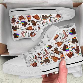 LGBT Sloth High Top Shoes - Monsterry