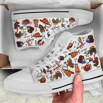 LGBT Sloth Women High Top Shoes - Monsterry