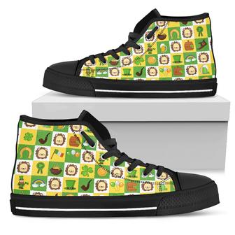 Lion And Saint Patrick's Day Elements High Top Shoes - Monsterry AU
