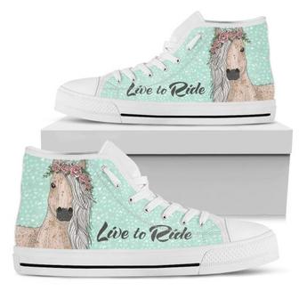 Live To Ride Horse High Top Shoes - Monsterry AU