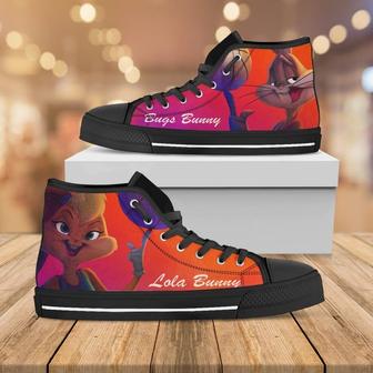 Lola Bunny Custom Canvas Shoes Looney Tunes Custom High Top Daffy Duck Bugs Bunny Shoes Animation | Favorety