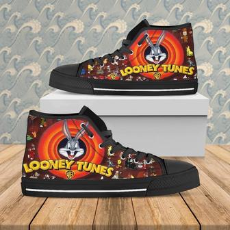Looney Tunes High Top Bunny Custom Gift Shoes Running Shoes Black High Top Shoes | Favorety