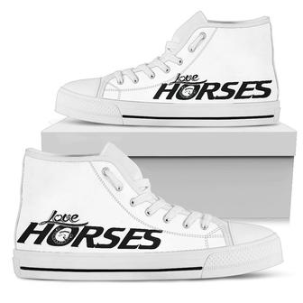 Love Horses White High Top Shoes - Monsterry DE
