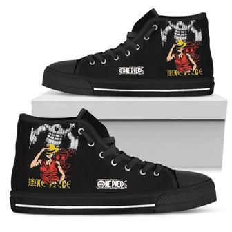 Luffy One Piece Sneakers High Top Shoes - Monsterry AU
