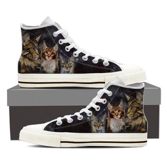 Maine Coon Cat High Top Shoes Sneakers - Monsterry UK