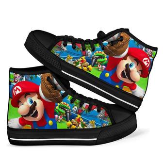Mario Super Sluggers Sneakers High Top Shoes - Monsterry AU