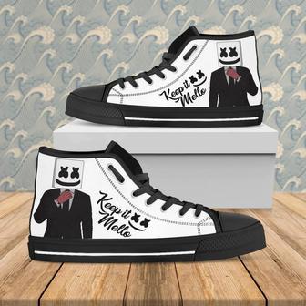 Marshmello Canvas High Top Marshmello Custom Shoes Marshmello Dj Shoes Hip Hop Celebrity Black | Favorety DE