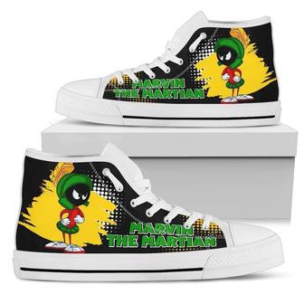 Marvin The Martian Sneakers High Top Shoes Cartoon High Top Shoes - Monsterry