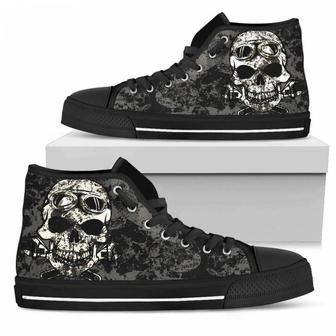 Men's Dirty Skull High Top Shoes - Monsterry AU