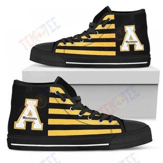 Mens Womens American Flag Appalachian State Mountaineers High Top Shoes High Top Shoes - Monsterry AU