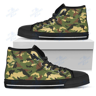 Military Camouflage Print Men'S High Top Shoes - Monsterry