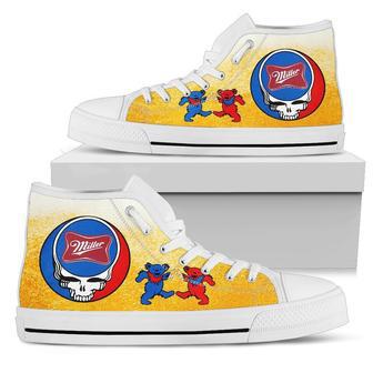 Miller High Life Sneakers Grateful Dead High Top Shoes Beer Fan | Favorety AU