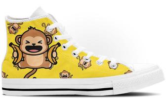 Monkey Doodle High Tops Canvas Shoes - Monsterry