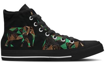 Mosaic Elephant High Top Canvas Shoes - Monsterry