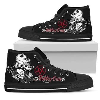 Motley Crue Sneakers Jack Skellington High Top Shoes For Music Fans High Top Shoes | Favorety AU