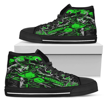 Motocross High Top Shoes Green - Monsterry