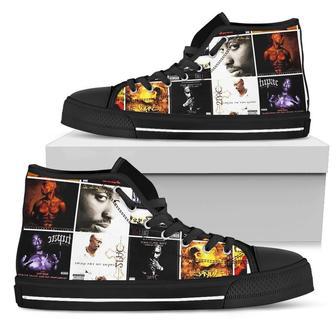 Music Shoes Tupac Shakur High Top Shoes Popular Rapper High Top Shoes | Favorety UK