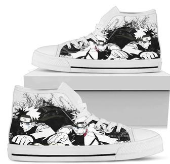 Naruto Graphic Draw Sneakers High Top Shoes For Anime Fan High Top Shoes - Monsterry