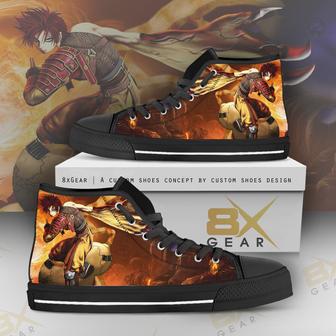 Naruto Sneakers Gaara High Top Shoes Attack - Monsterry