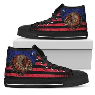 Native American Skull Red High Top Shoes - Monsterry AU