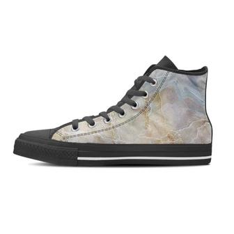 Natural Brown Marble Men's High Top Shoes - Monsterry AU