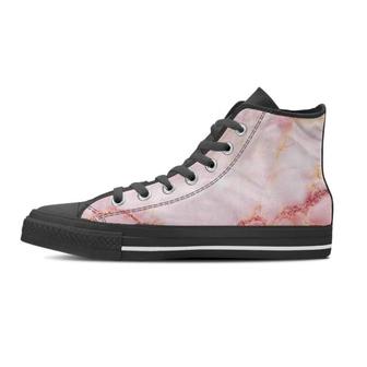 Natural Pink Marble Men's High Top Shoes - Monsterry UK
