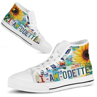 Odette License Plate High Top Shoes - Monsterry