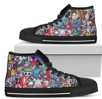 One Piece Symbol High Top Sneakers Fan Anime High Top Shoes - Monsterry AU