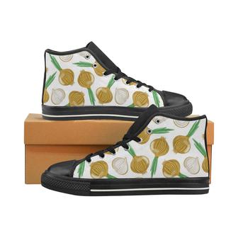 Onion Pattern Background Men's High Top Shoes Black - Monsterry CA
