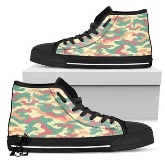 Pastel Camouflage Print Men'S High Top Shoes - Monsterry