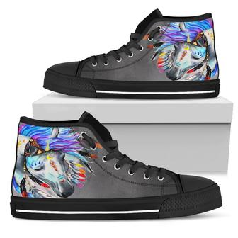 Pastel Gradient Horse High Top Shoes - Monsterry