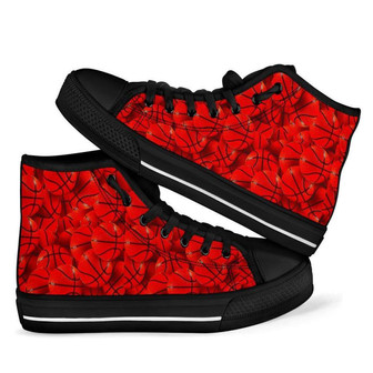 Pattern Print Basketball Men Women's High Top Shoes - Monsterry