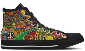 Peace of Color High Top Canvas Shoes - Monsterry AU